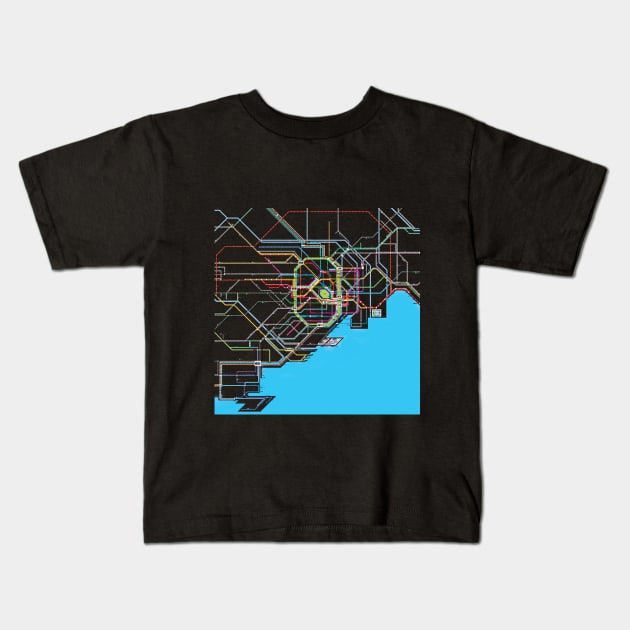 Tokyo Subway Map Kids T-Shirt by Otakuteland